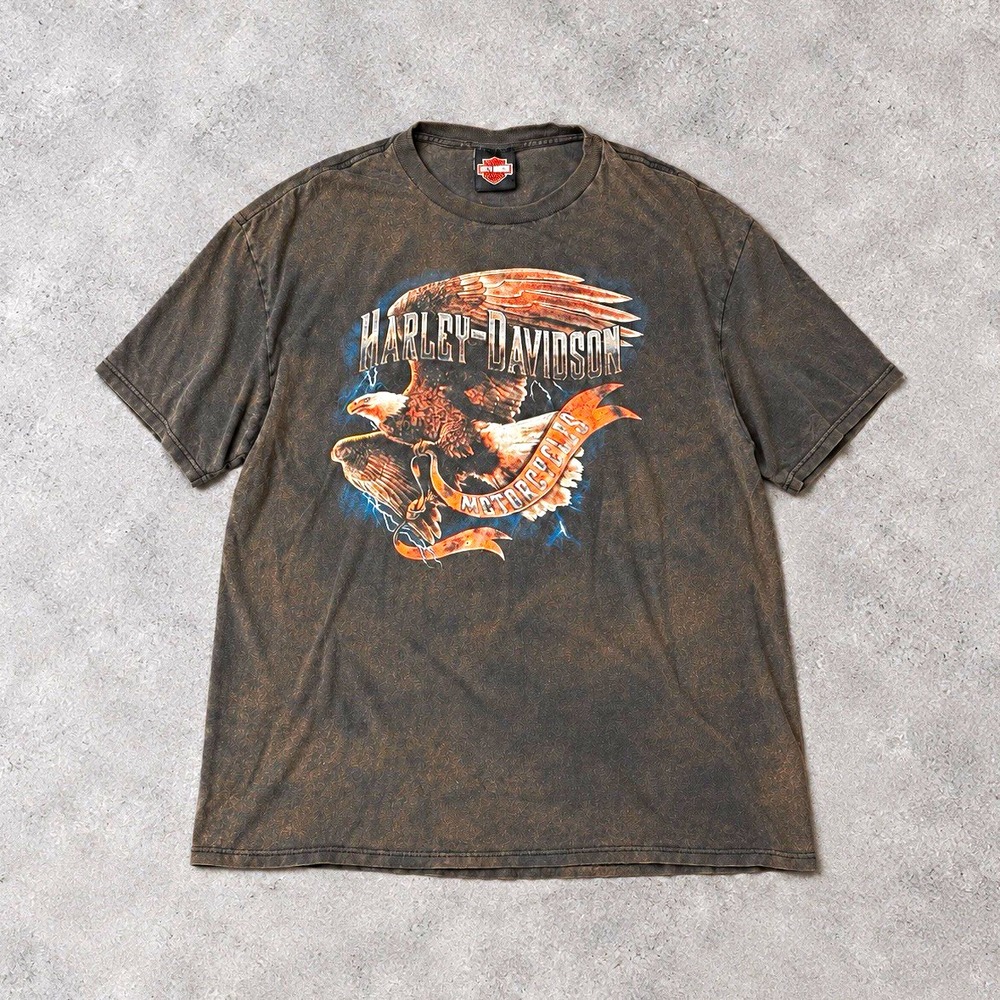 Harley Davidson Black Widow Port Charlotte FL T Shirt Faded Biker Y2K Large